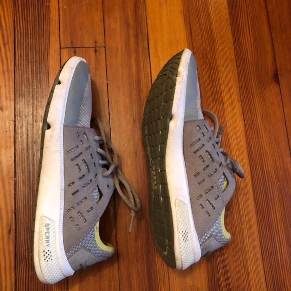 Sperry Grey Neon Slip On Sneakers Tennis Shoes 8 - Picture 11 of 12